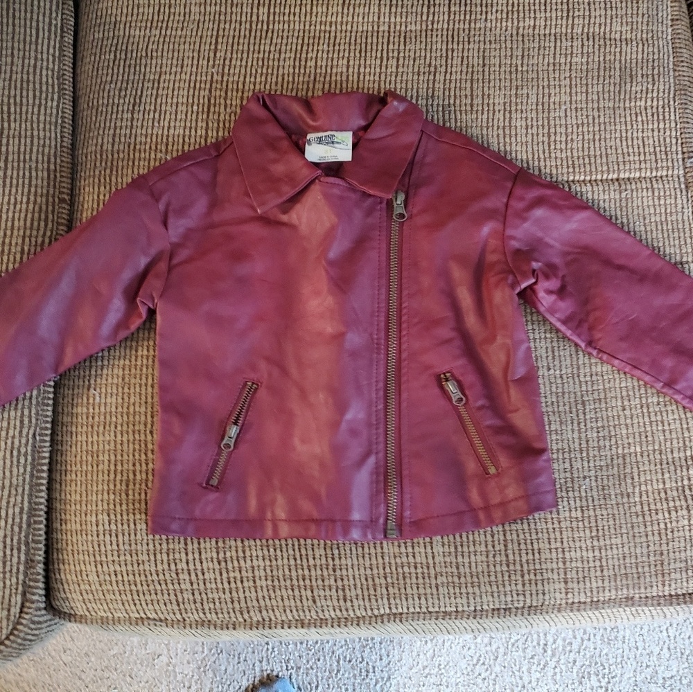 Toddler girl leather jacket